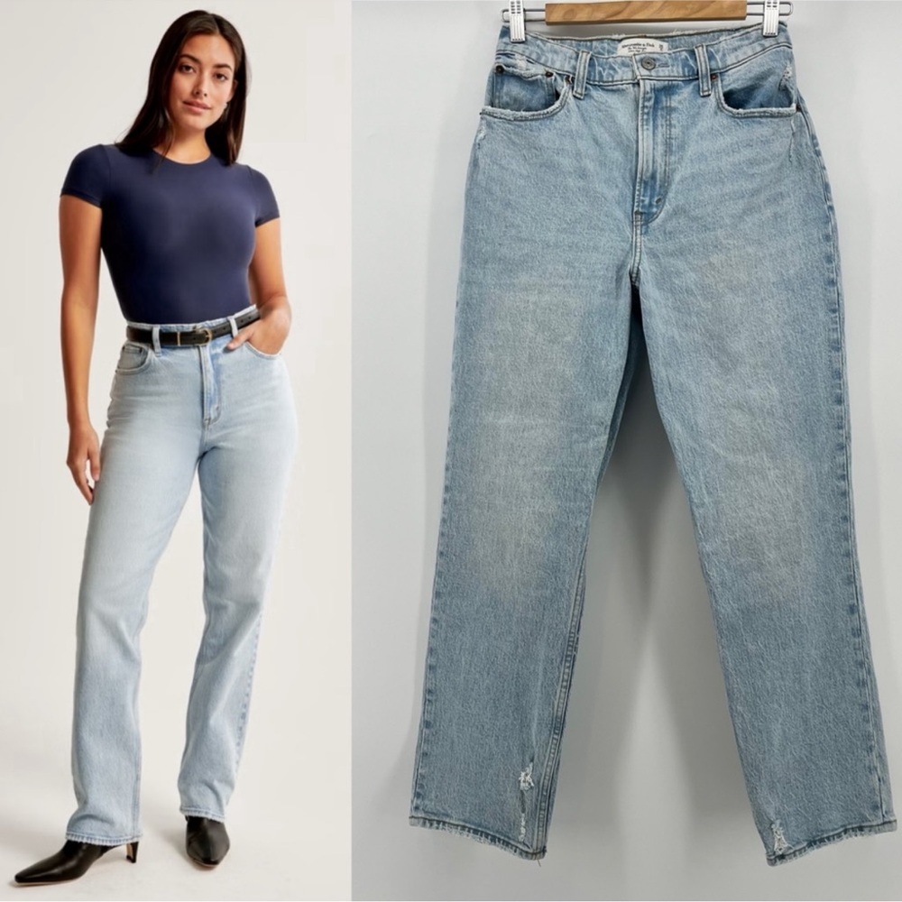 Abercrombie The 90's Straight Ultra High Rise Curve Love Jean Sz 27 / 4 Regular